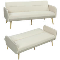SCHLAFSOFA DE-13497 3-in-1, Klick-Klack-Mechanismus Beige - Beige, Textil (185/83/84cm) - ComfortXL