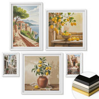 WANDBILDER 5er-Set - 50x50 cm & 20x30 cm & 40x60 cm Weißer Rahmen - Hütten am Bergsee Łódź - Weiß, Kunststoff (40/60cm) - ArtPrintCave