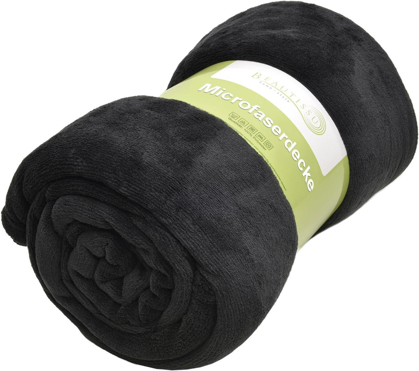 DECKE Aurelia 220/240 cm Schwarz - Schwarz, Textil (240/220cm) - Beautissu 