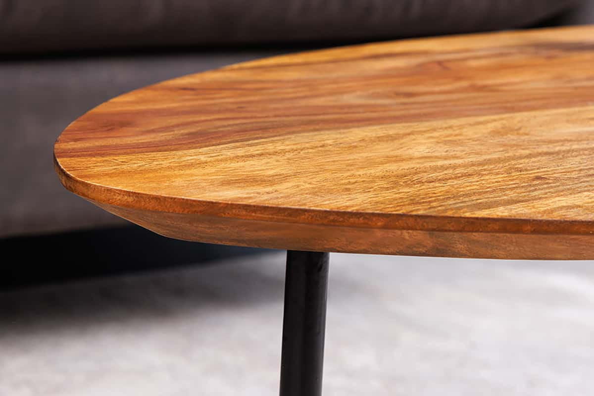 COUCHTISCH BEAUTY BY NATURE Sheesham quadratisch Natur 86cm - Braun, Holz/Metall (50/86/37cm) - riess-ambiente