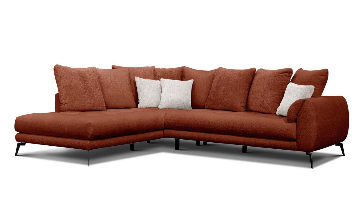 ECKSOFA CALME 5-Sitzer, dunkelorange - Dunkelorange, Holz/Textil (294/229cm) - Courtois Laville
