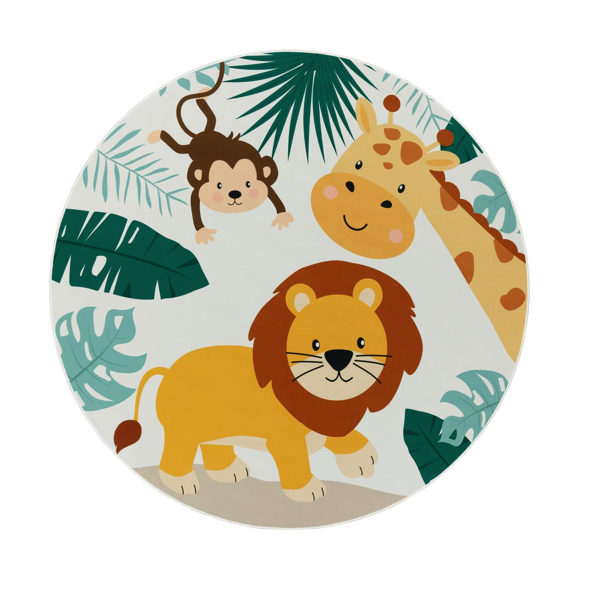 KINDERTEPPICH Tiere Beige Ø 200 cm - Multicolor, Kunststoff (200/200cm) - TT Home