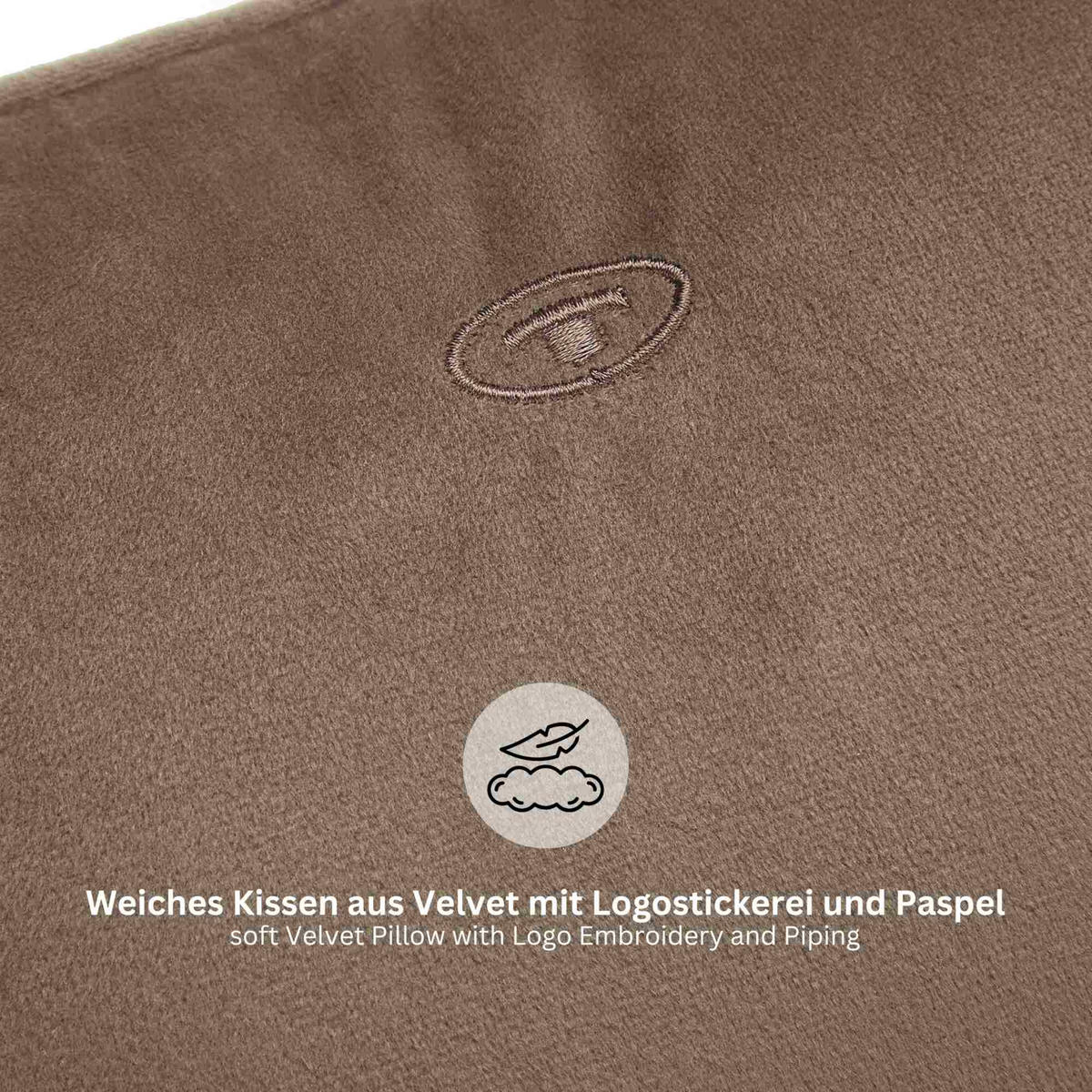 ZIERKISSENHÜLLE VELVET SIGNATURE - Braun, Textil (45/45cm) - Tom Tailor