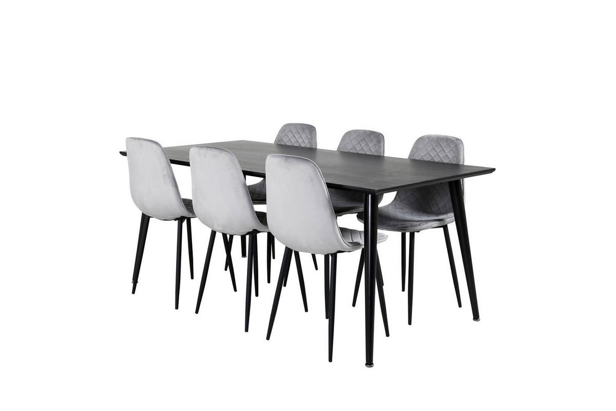 TISCHGRUPPE Grau - Grau, Holzwerkstoff (90/75/180cm) - ebuy24
