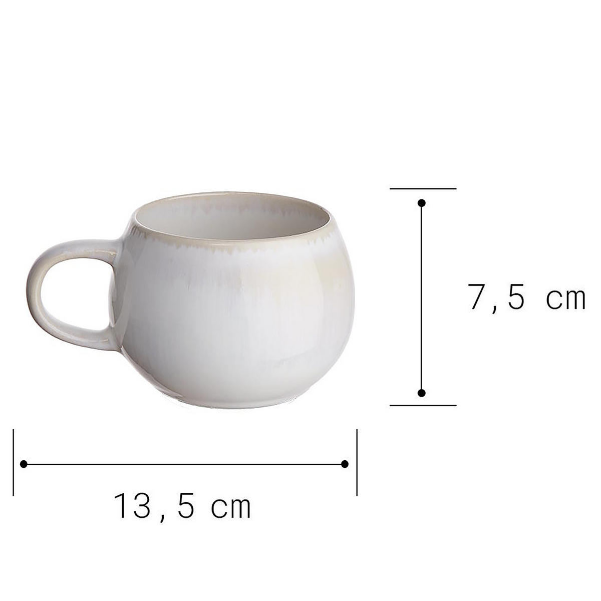 TASSE (4er Set) Cottage - Weiß, Keramik (0.35L) - Butlers