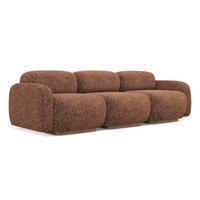 4-SITZER-SOFA Strukturstoff Stoff Orange - Terra cotta/Orange, Holz/Textil (270/73/95cm) - Makamii