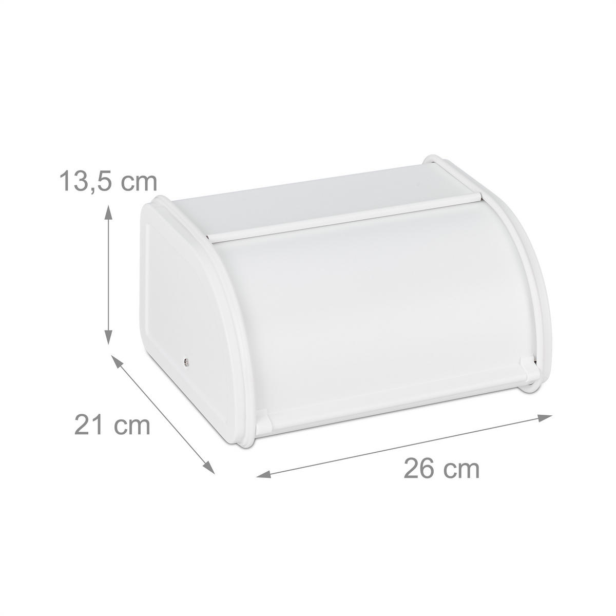 BROTKASTEN - Weiß, Metall (26/13.5/21cm) - Relaxdays