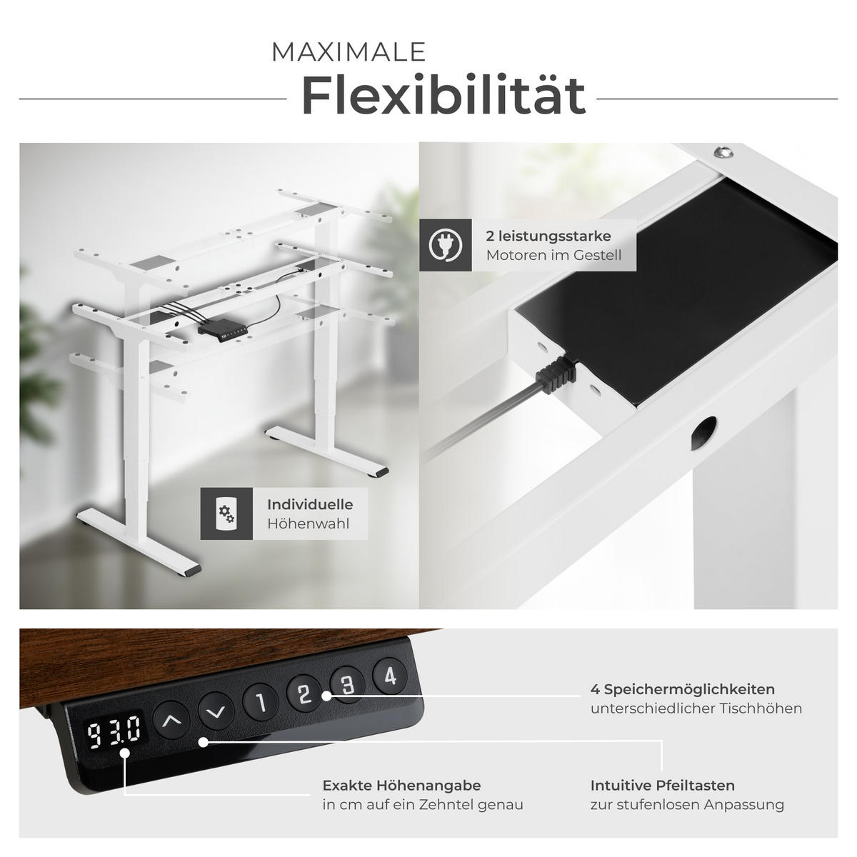 TISCHGESTELL Twain,110 - 168 x 60 x 60 - 125 cm,weiß - Weiß, Textil (60/168/125cm) - tectake