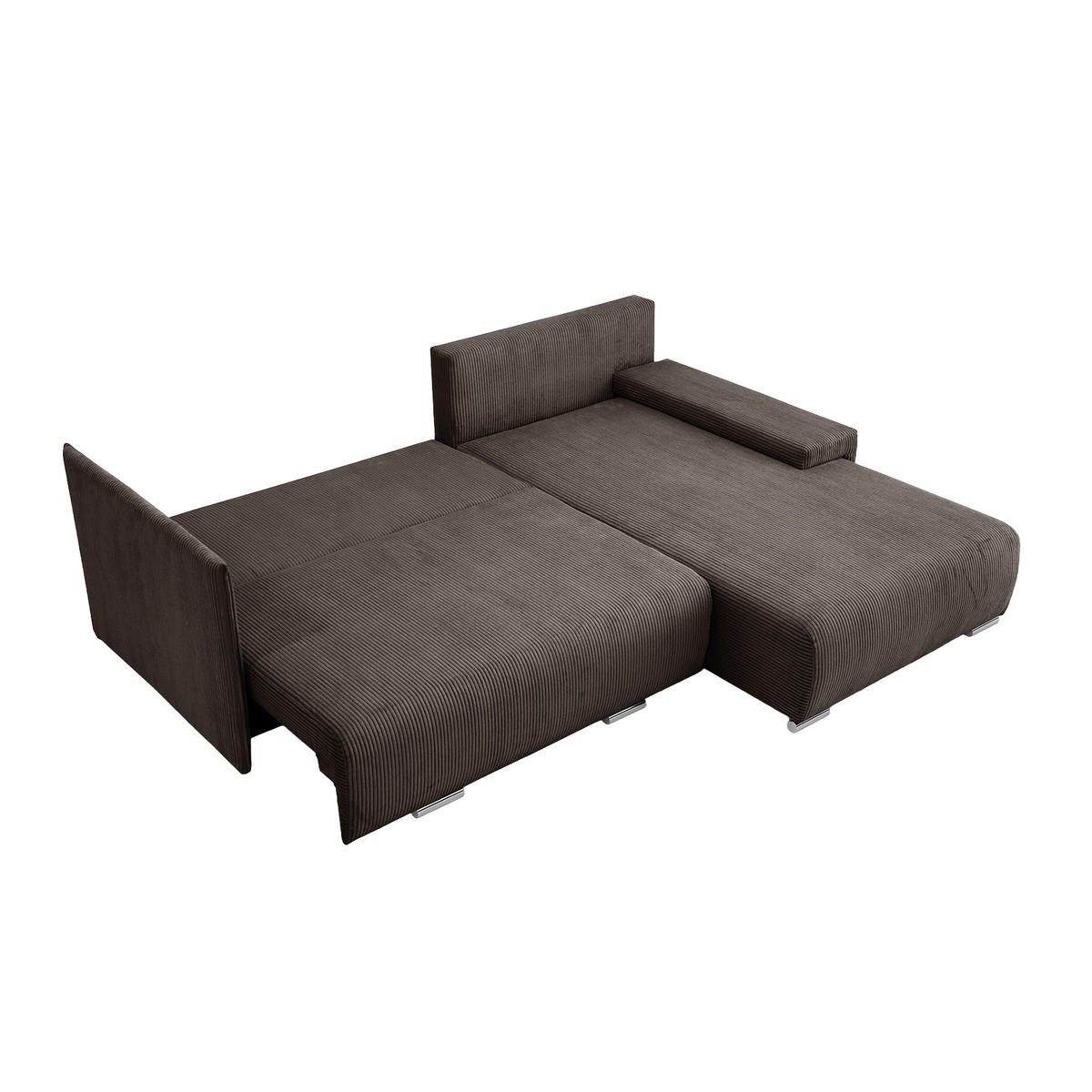 ECKSOFA TRAWANGA L mit Schlaffunktion, Bronze - Braun, Textil (246/188cm) - Fedve