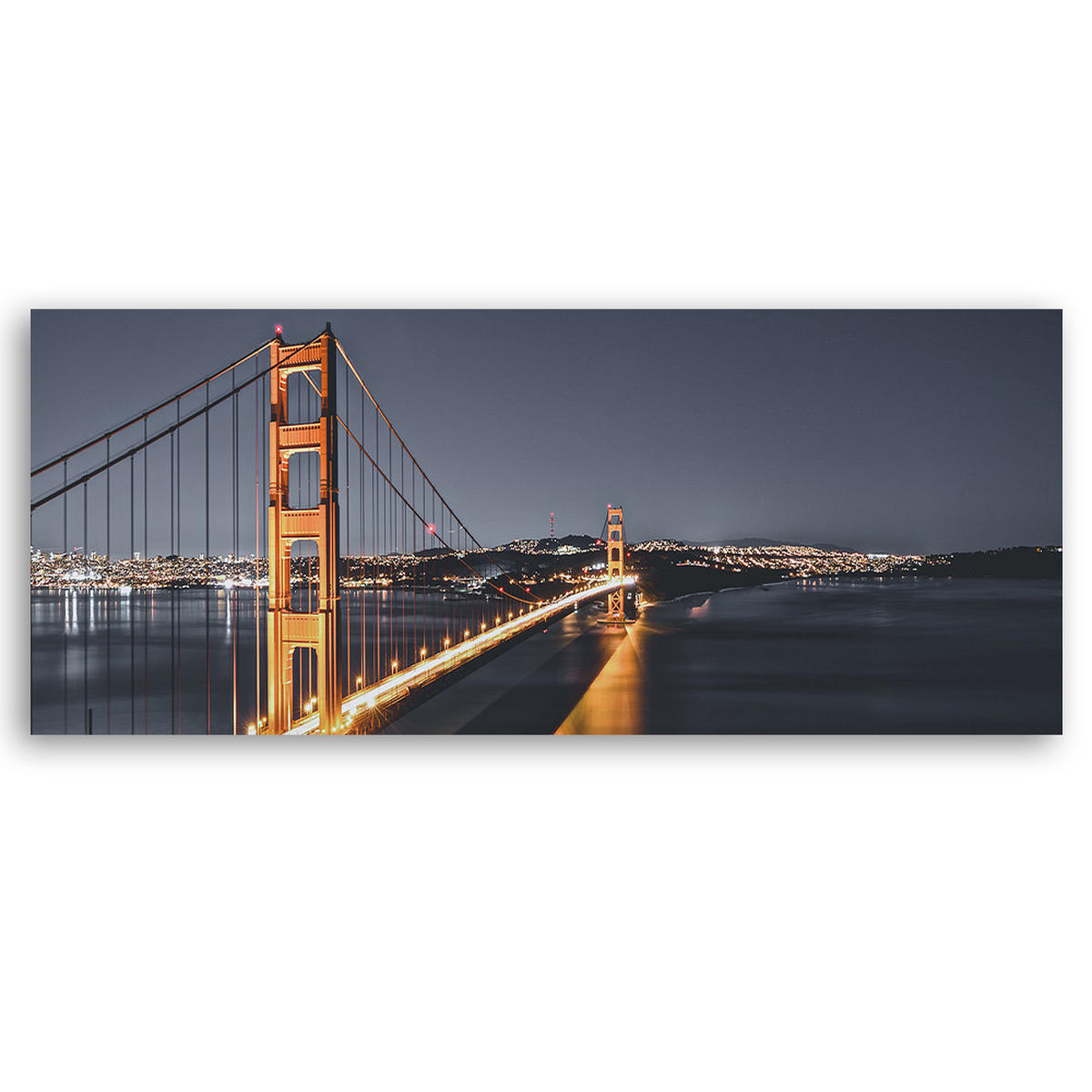 WANDBILD golden gate bridge - Grau, Textil (90/30cm) - Feeby