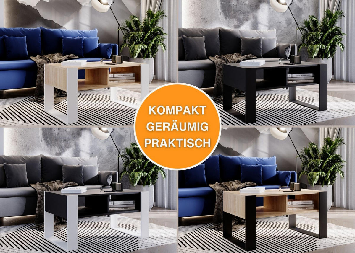 COUCHTISCH Kora92 92/45/53,6 - Schwarz, Holzwerkstoff (54/92/45cm) - RAUMHIRSCH FURNITURE