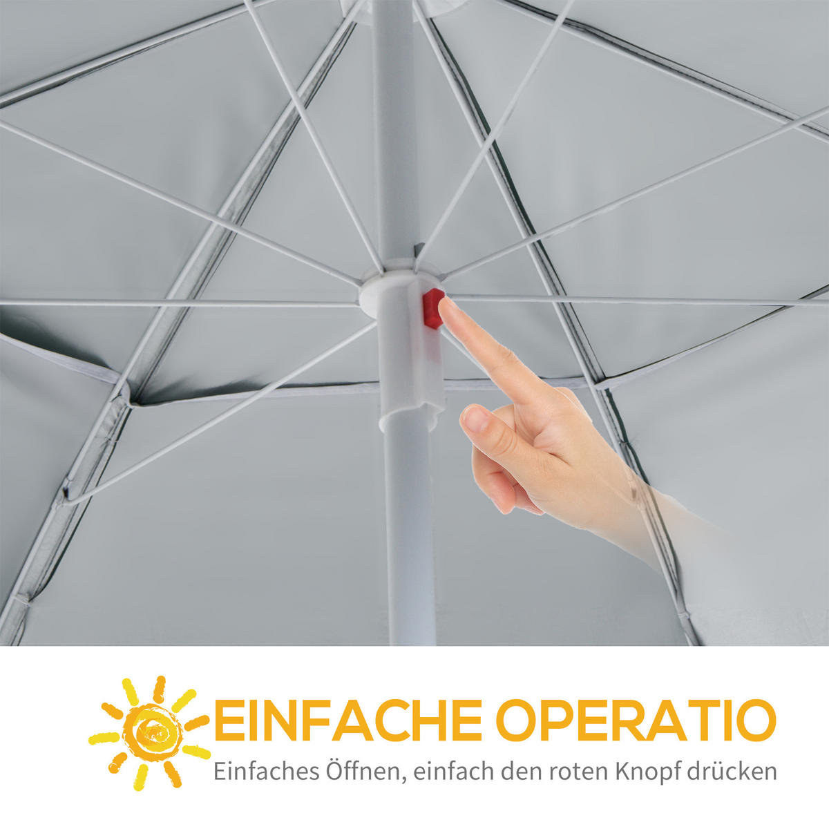 SONNENSCHIRM, Polyester mit Silberbeschichtung, Dunkelgrün - Dunkelgrün, Metall (210/210cm) - Outsunny