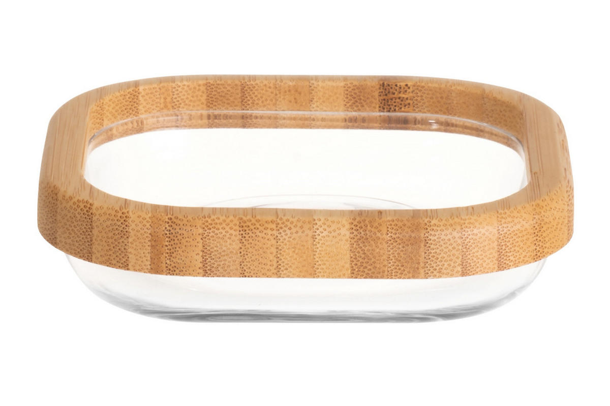 SEIFENSCHALE Lina Glas/Bambus - Transparent, Glas (10.8/2.6/10.8cm)