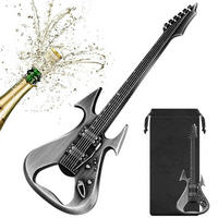FLASCHENÖFFNER E-Gitarre Metall Silber mit Geschenktasche - Silberfarben, Metall (12.6cm)