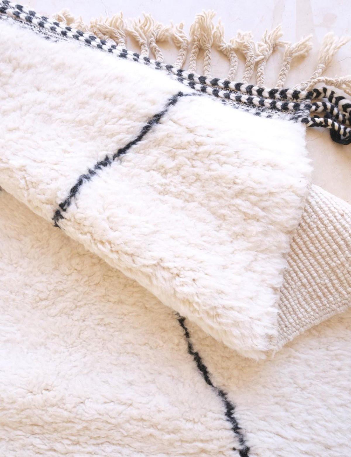 BERBERTEPPICH grafisch Wolle 260x 352 cm - Weiß, Naturmaterialien (260/352cm) - AFK Living