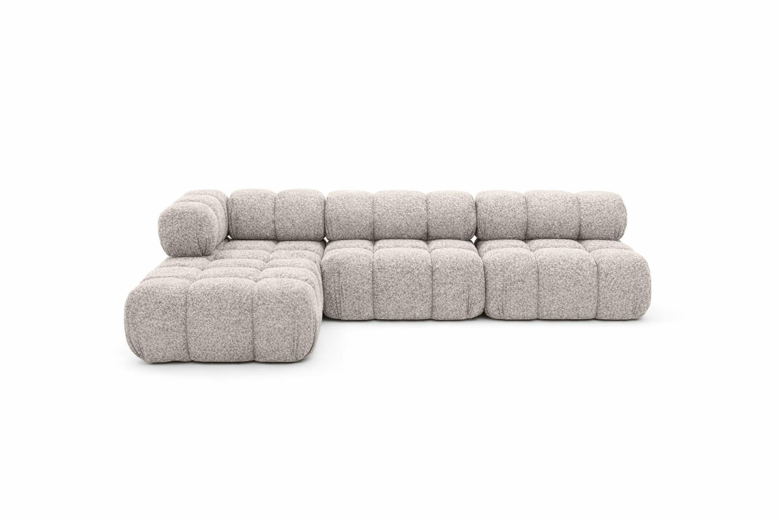 ECKSOFA L-Form Modulare, Bouclé-Stoff Abriamo, Beige, Links, Selia - Beige, Holz (285/160cm) - Kaiser Möbel