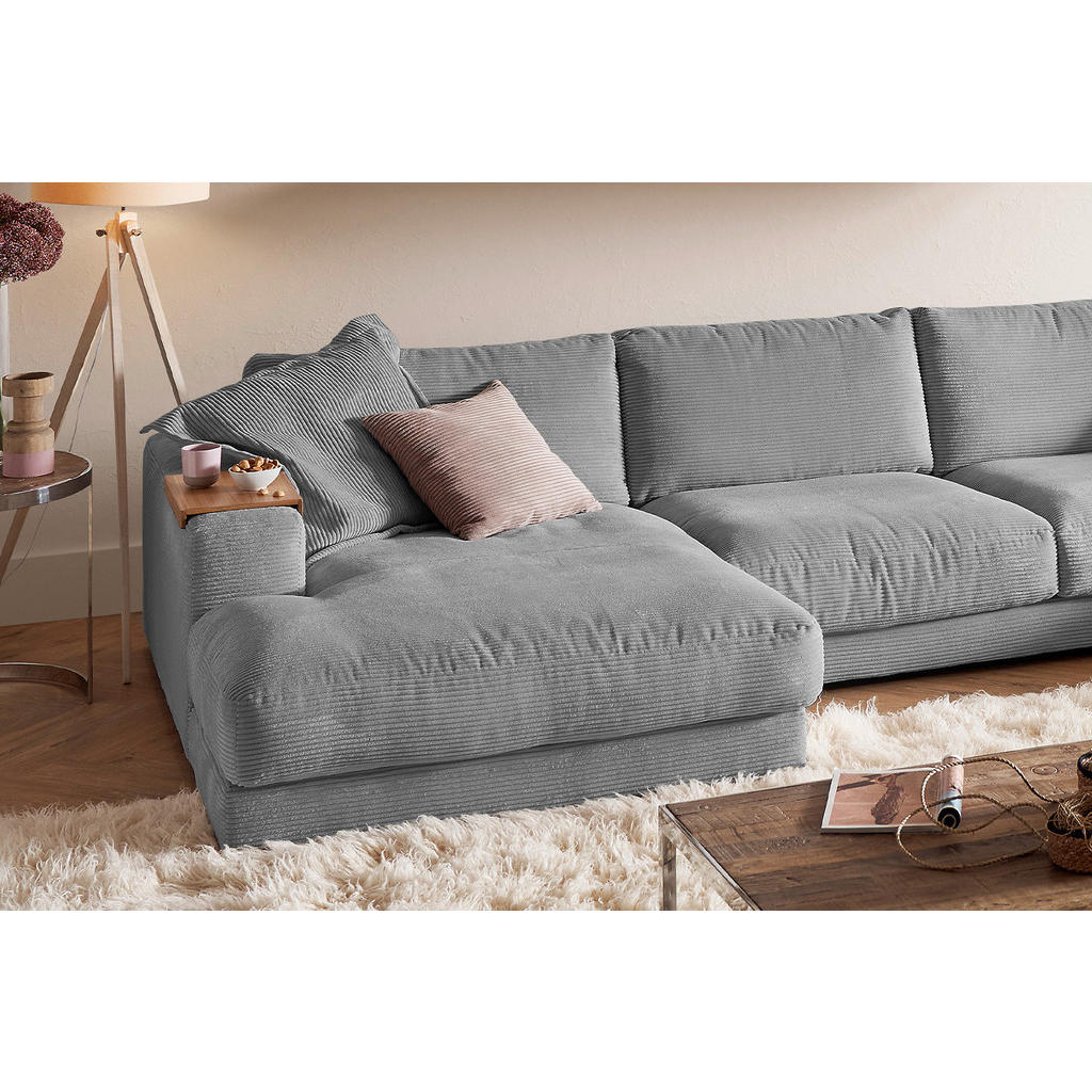 Thumbnail - Kawola Wohnlandschaft, Grau, Textil, Echtholz, 4-Sitzer, Füllung: Komfortschaum, U-Form, 425x86x224 cm, Wohnzimmer, Sofa...