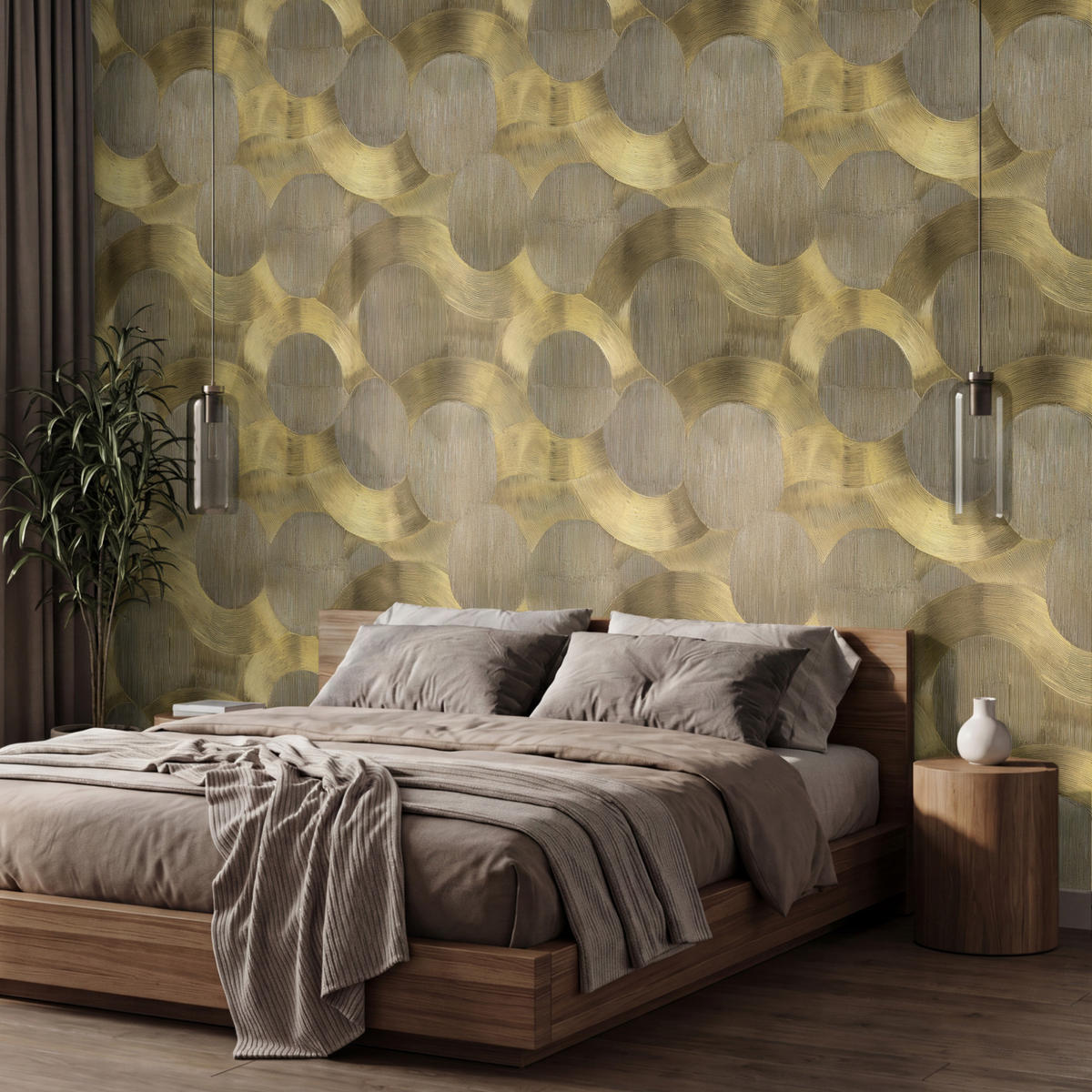 TAPETE - Modern - Geometrisch - Gold - 450x300 cm - Goldfarben, Papier (450/300cm) - OnlyWow