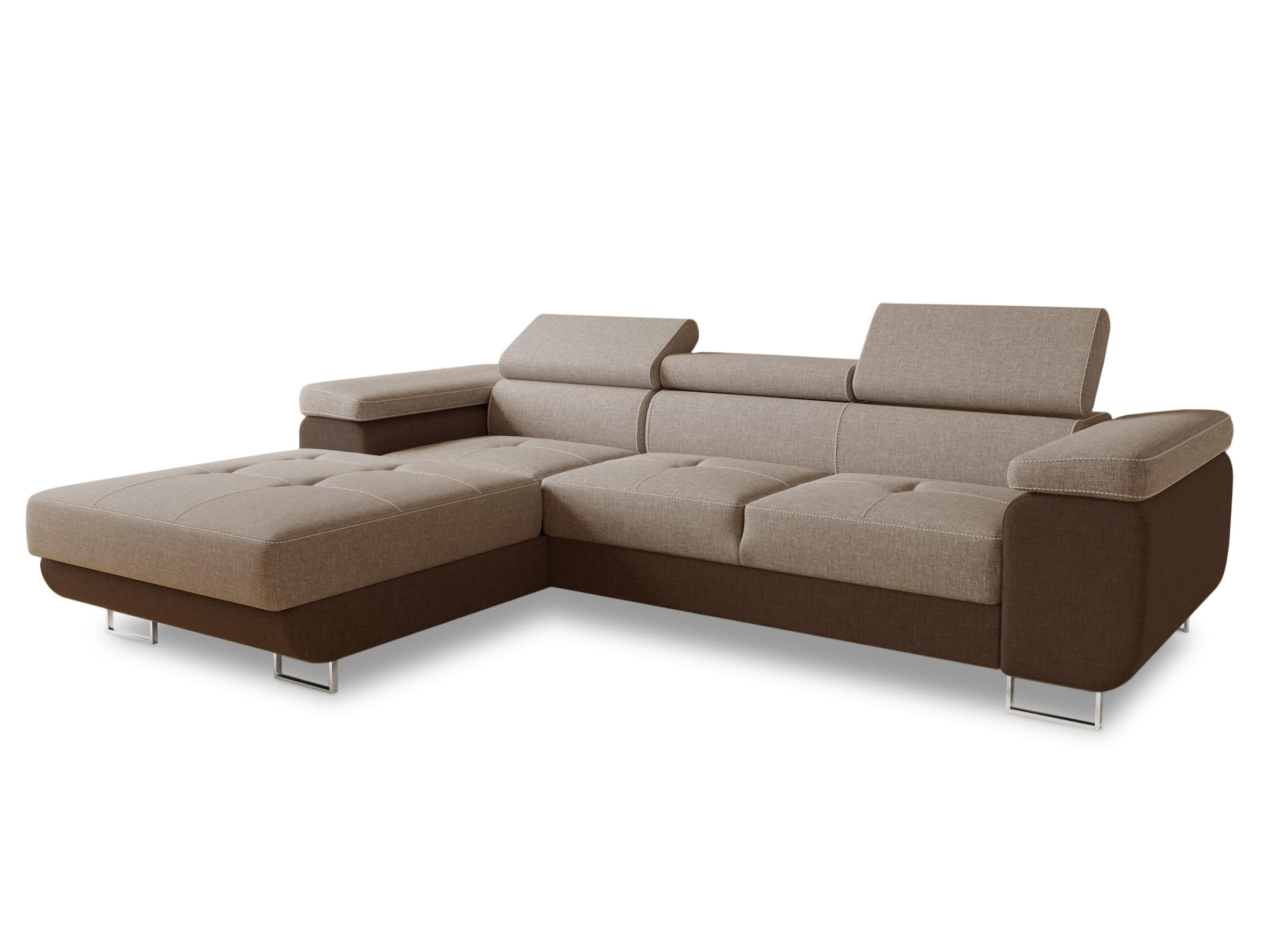 ECKSOFA Divo, Seite: Links - Braun, Holz/Textil (282/204cm) - Sofnet