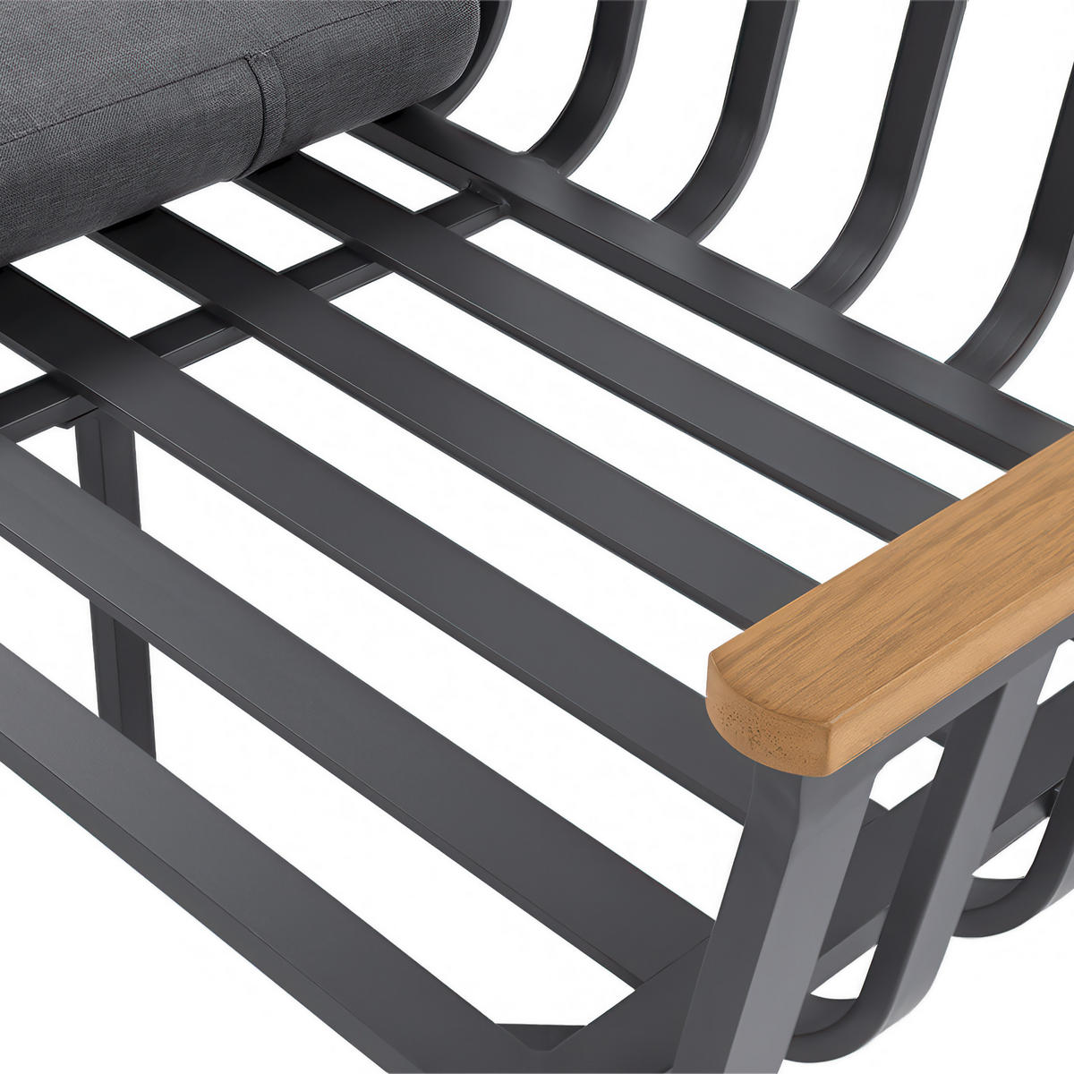 GARTENSET Nova mit Sofas Sessel und Kaffeetisch, für 5 Personen, Metallbeine, Grau - Grau, Metall - Beautysofa