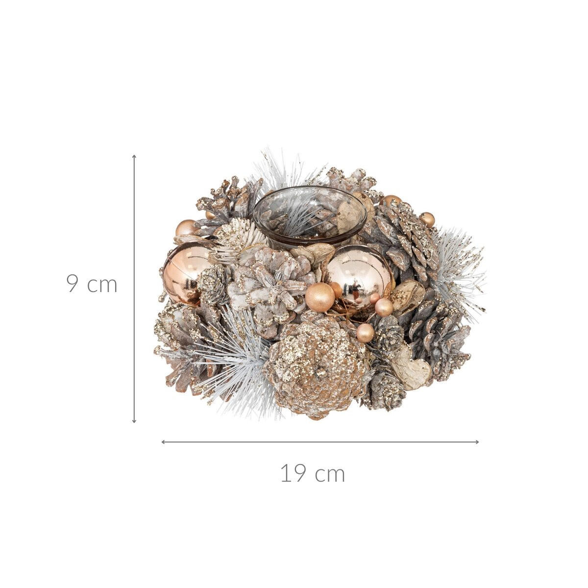 KERZENHALTER Goldfarben - Multicolor, Naturmaterialien (19/9/19cm) - Atmosphera Createur d´interieur