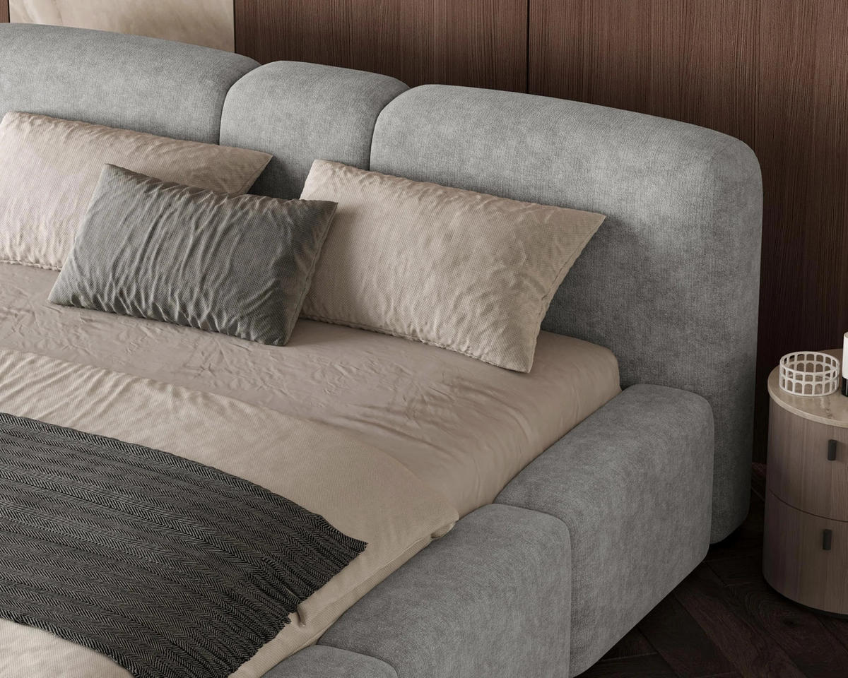 POLSTERBETT Monte 180x200 cm mit stabilem Metallrahmen, Bettkasten und Stauraum, Doppelbett mit Kopfteil - Perfect Harmony Dunkelgrau - Dunkelgrau, Textil/Metall (180/200cm) - Chilly