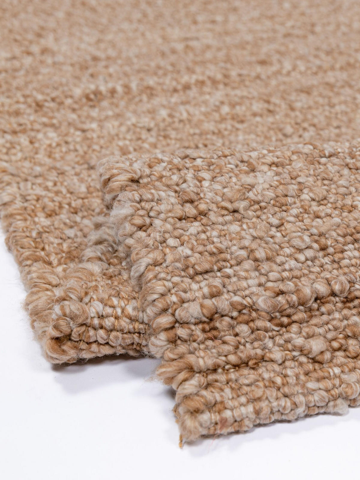 KURZFLORTEPPICH handgewebt GLAVEN, Bouclé-Struktur, Natur, 160 x 230 cm - Beige, Textil (160/230cm) - KADIMA DESIGN