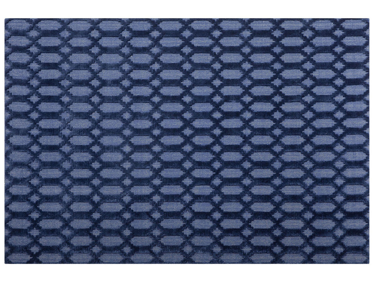 KURZFLOR-TEPPICH Cizre 230/160 cm - Blau, Naturmaterialen (160/230cm) - Beliani