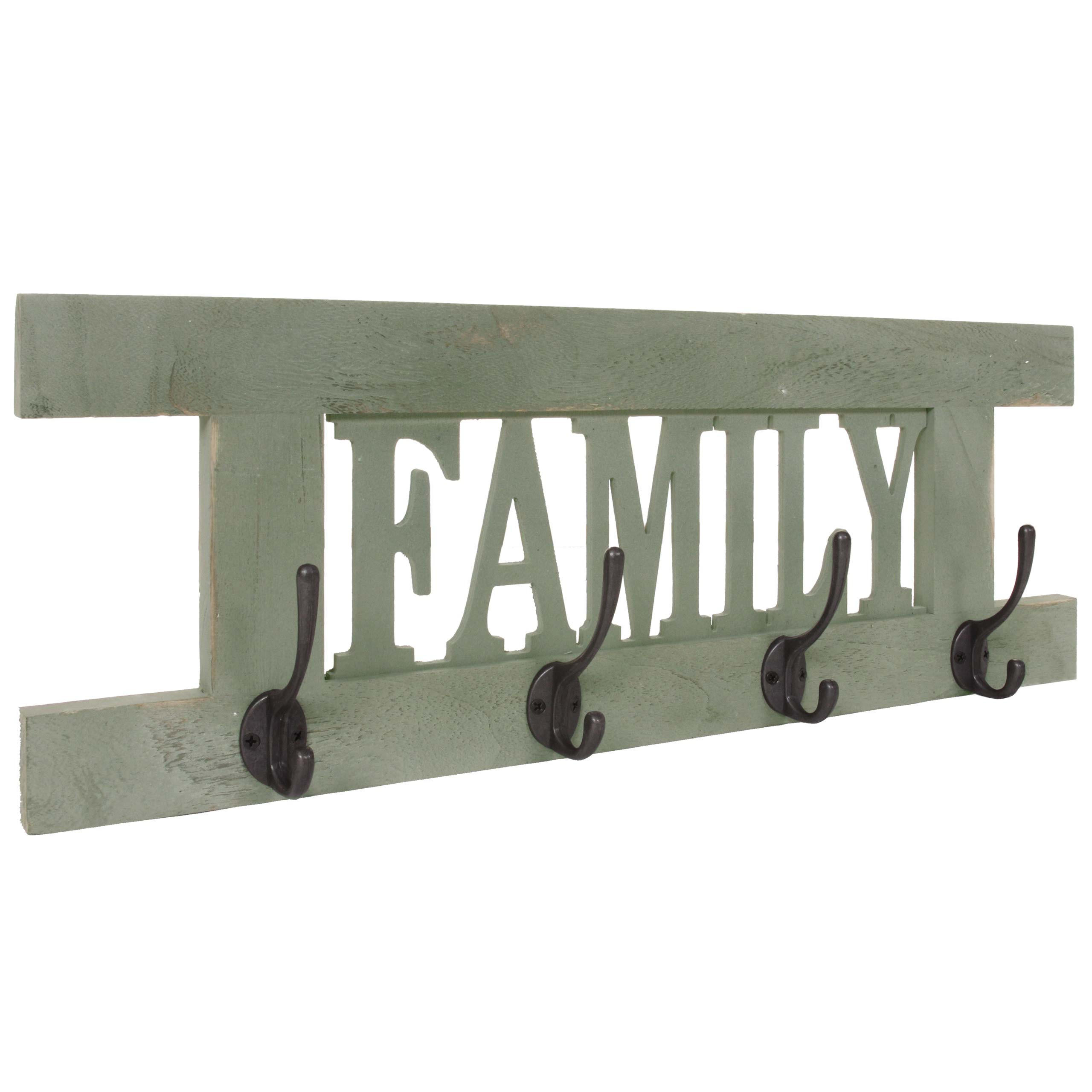 WANDGARDEROBE FAMILY SHABBY-LOOK Grün - Grün, Holz (60/21/2cm) - MCW