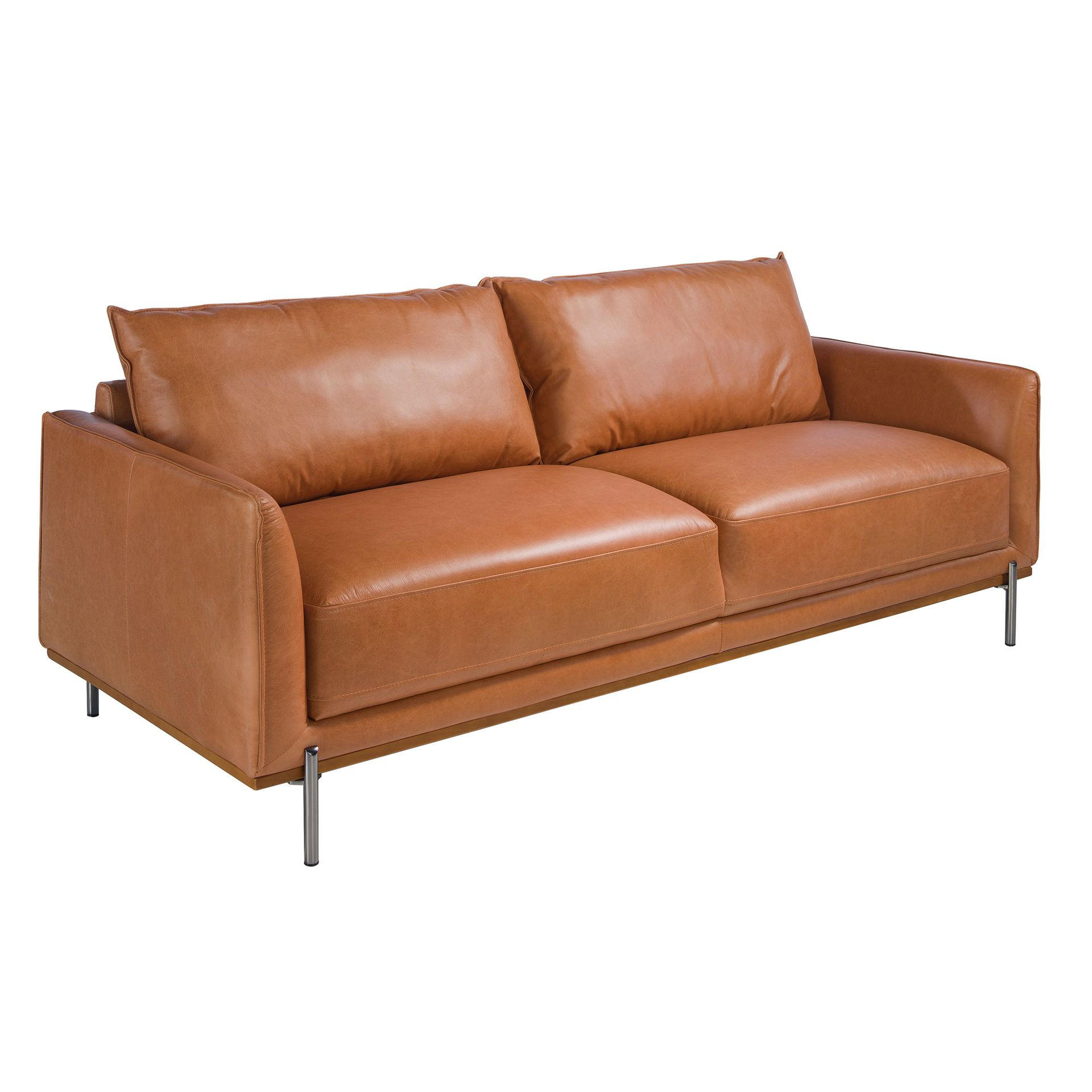 SOFA 3-Sitzer-Sofa aus braunem Leder 210/88/83 cm - Dunkelgrau/Braun, Leder (210/83/88cm) - ANGEL CERDA