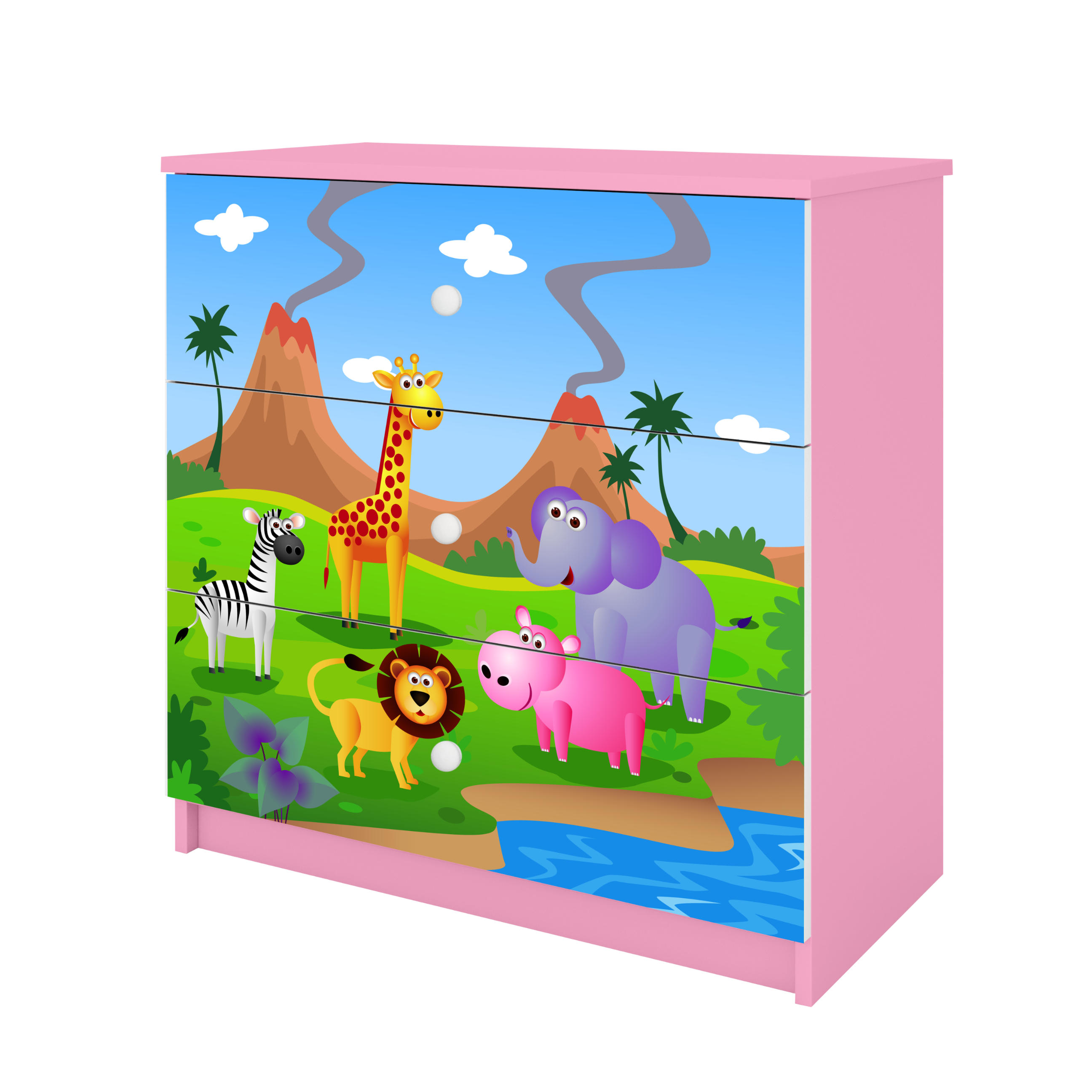 KOMMODE Babydreams Safari 81/81/41 - Rosa, Holzwerkstoff (81/81/41cm) - RAUMHIRSCH FURNITURE