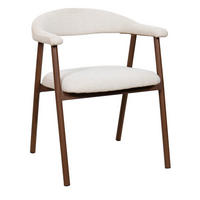 ESSZIMMERSTUHLE 2er Set aus Stoff, beige - Dunkelbraun, Metall (56/76/54cm) - Giga Meubel