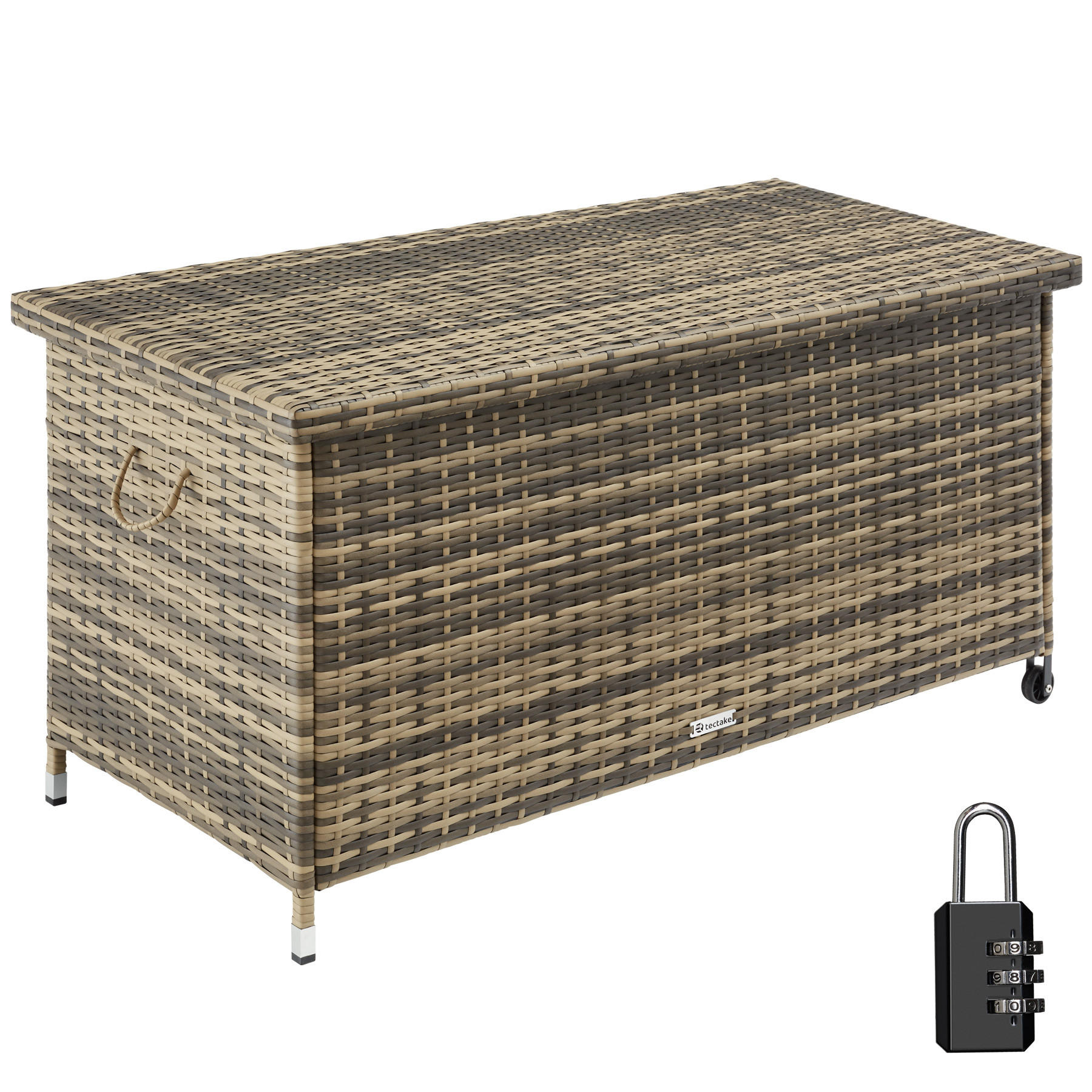 AUFLAGENBOX Kiruna,121 x 56 x 60 cm,natur - Naturfarben, Kunststoff (56/60/121cm) - tectake