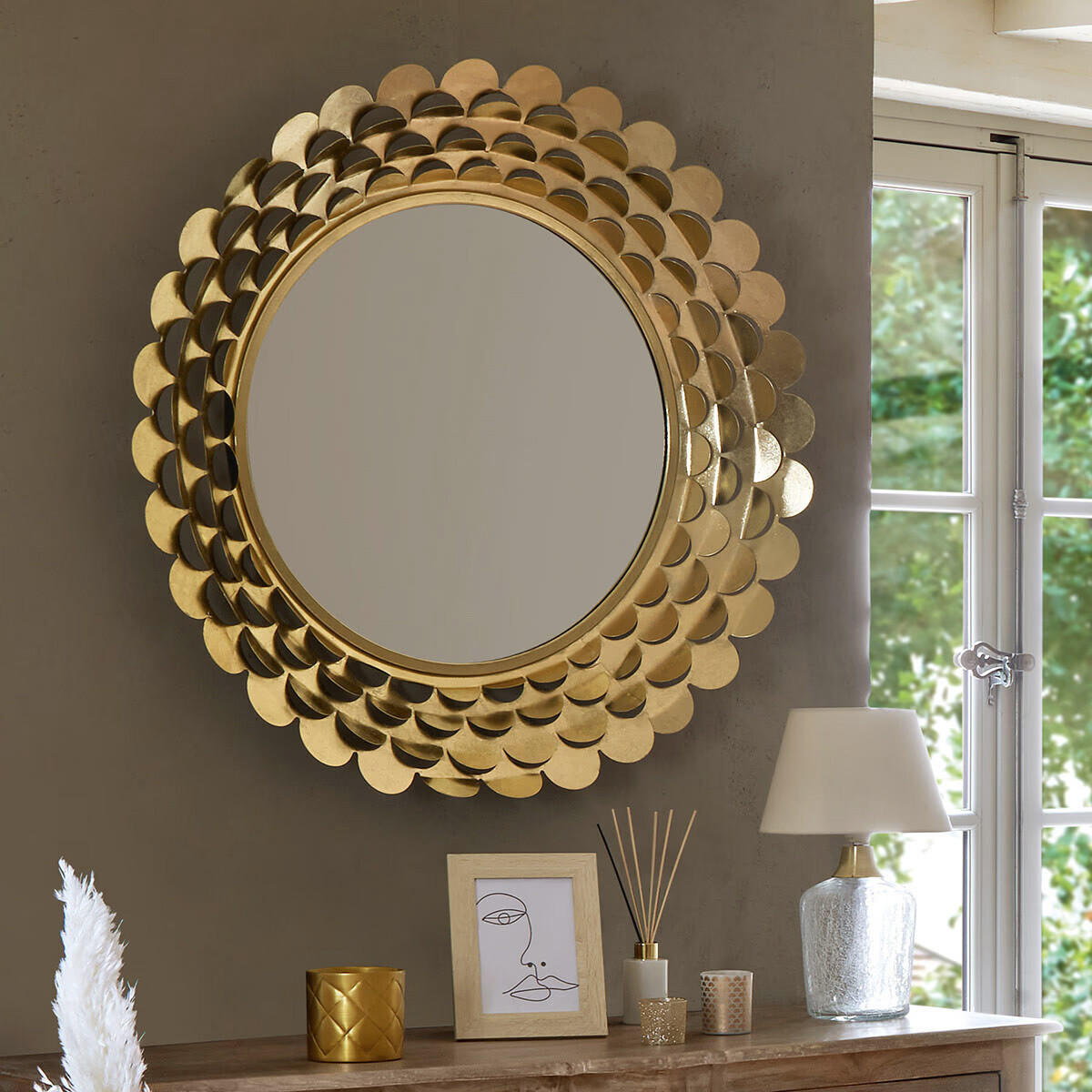 GLAMOUR-SPIEGEL Metallrahmen 91/91/8,5 cm - Goldfarben, Metall (91/8.5/91cm) - Atmosphera Createur d´interieur