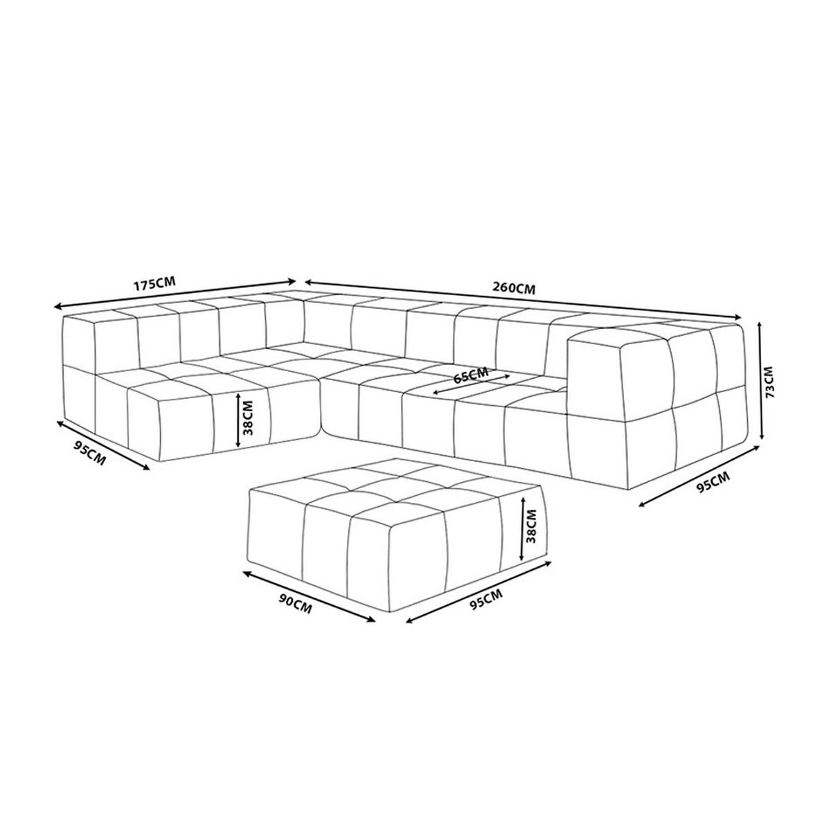 ECKSOFA Bouclé-Stoff Terrakotta-Rot - Terracotta, Textil (260/190cm) - MILYsofa