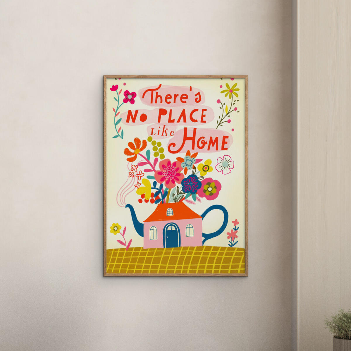 POSTER mit Rahmen Affordable Art Prints x Uta Krogmann - No Place like Home - Eichefarben/Multicolor, Holz/Papier (30/40cm) - Poster&Frame