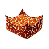 KINDER Sitzpouf Giraffe quadratisch – weicher Hocker fürs Kinderzimmer - Creme/Braun, Textil (60/35/60cm) - Bees & Blooms