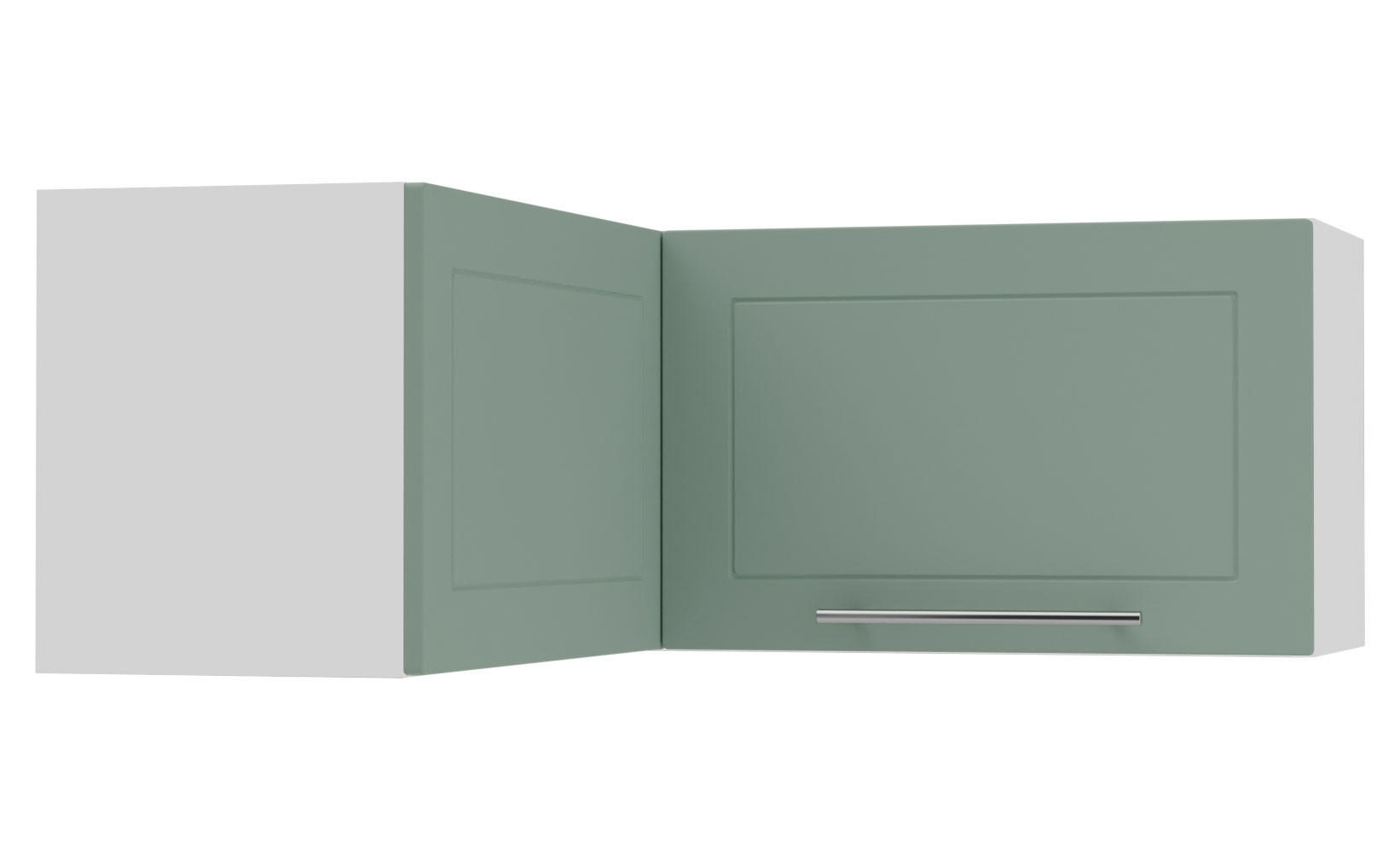 ECKHÄNGESCHRANK Kvantum W14/90/36 Mint Matt / Weiß Matt 90 / 90 / 36cm - Weiß/Mintgrün, Holz/Holzwerkstoff (90/36/90cm) - Feldmann-Wohnen