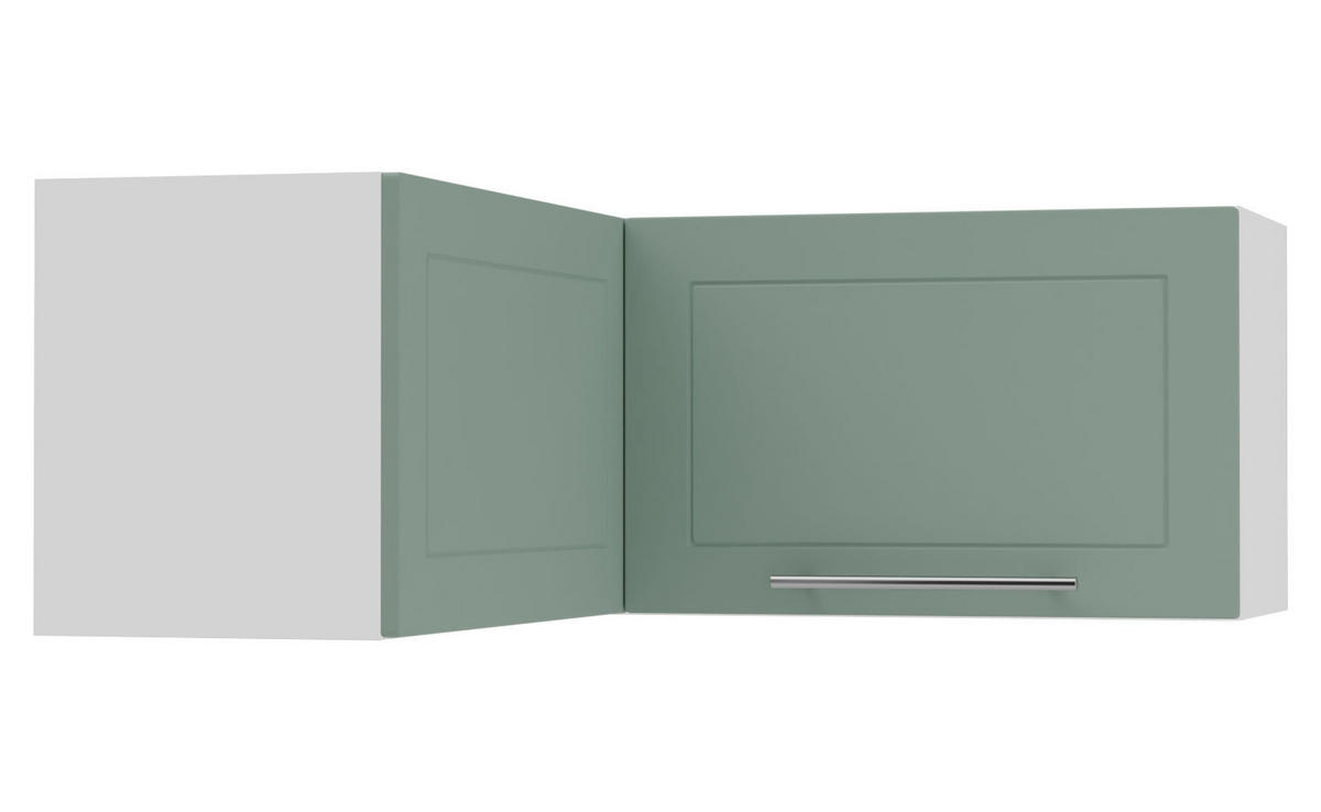 ECKHÄNGESCHRANK Kvantum W14/90/36 Mint Matt / Weiß Matt 90 / 90 / 36cm - Weiß/Mintgrün, Holz/Holzwerkstoff (90/36/90cm) - Feldmann-Wohnen