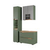BADMÖBEL-SET Marelle Grün/Artisan 3 Teile mit Hochschrank - Hellgrau/Grün, Holzwerkstoff (80/57.5/35cm) - Vicco