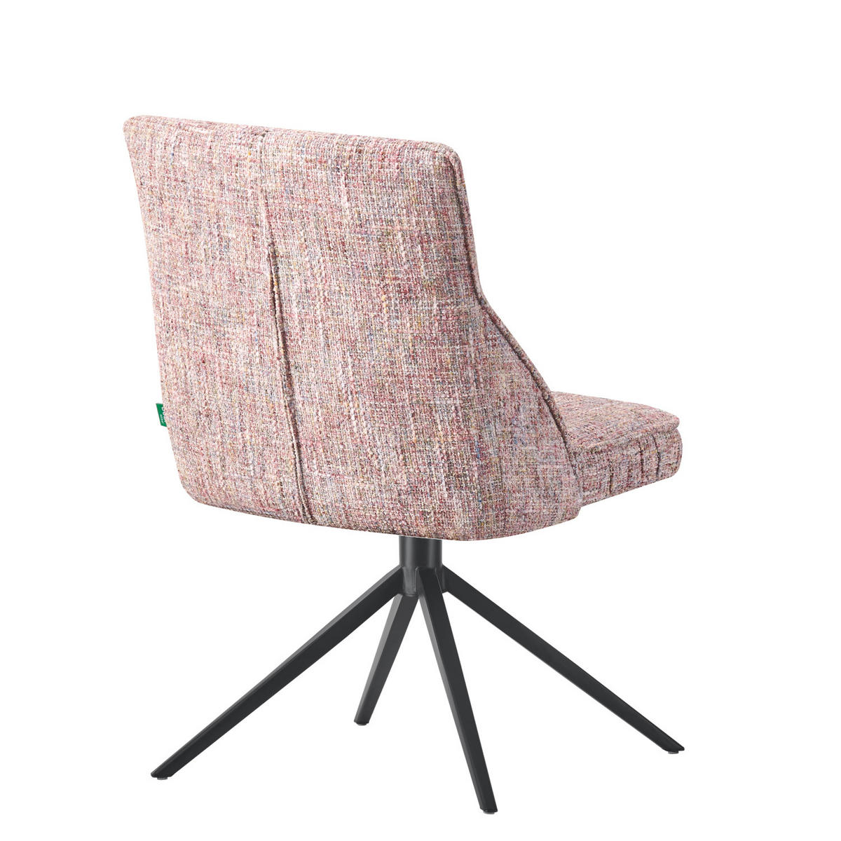 ESSZIMMERSTUHL MIRELA 2er-Set - Hellrosa/Schwarz, Textil/Metall (49/84/62cm) - DUBI Möbel
