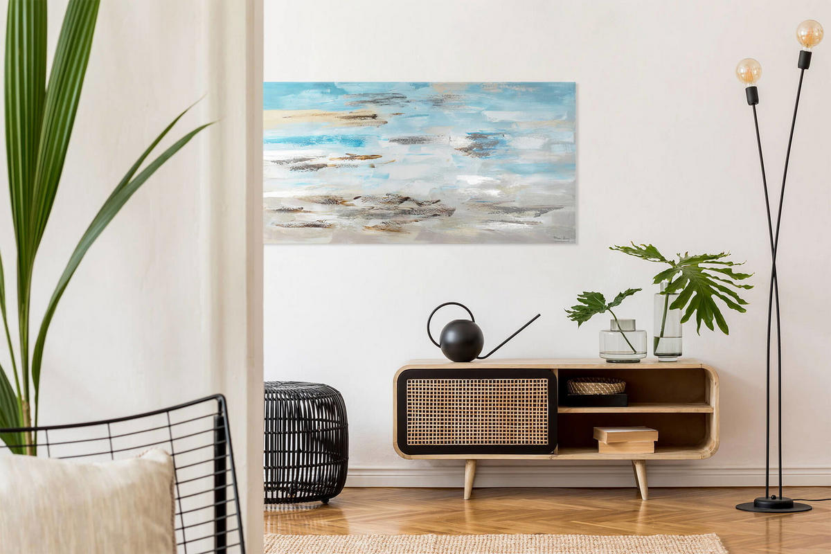 ÖLGEMÄLDE 140/70 cm - Blau/Grau, Holz/Textil (2.2/70cm) - KUNSTLOFT