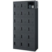 SCHLIESSFACHSCHRANK Spind BERN 18 Fächer185x90x40cm Anthrazit - Anthrazit, Metall (90/185/40cm) - DELUKE