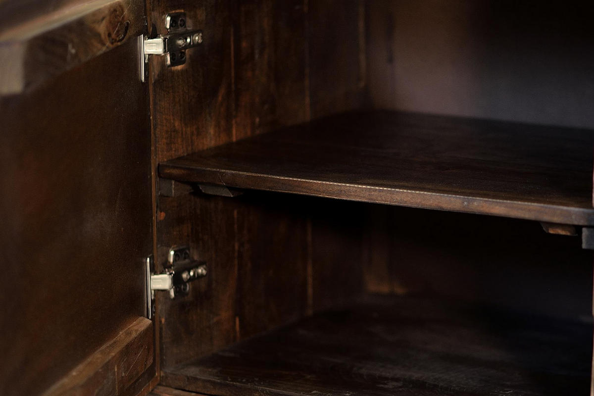 SIDEBOARD aus Mangoholz und Bronze - Dunkelbraun, Holz (42/110/100cm) - Giner y Colomer