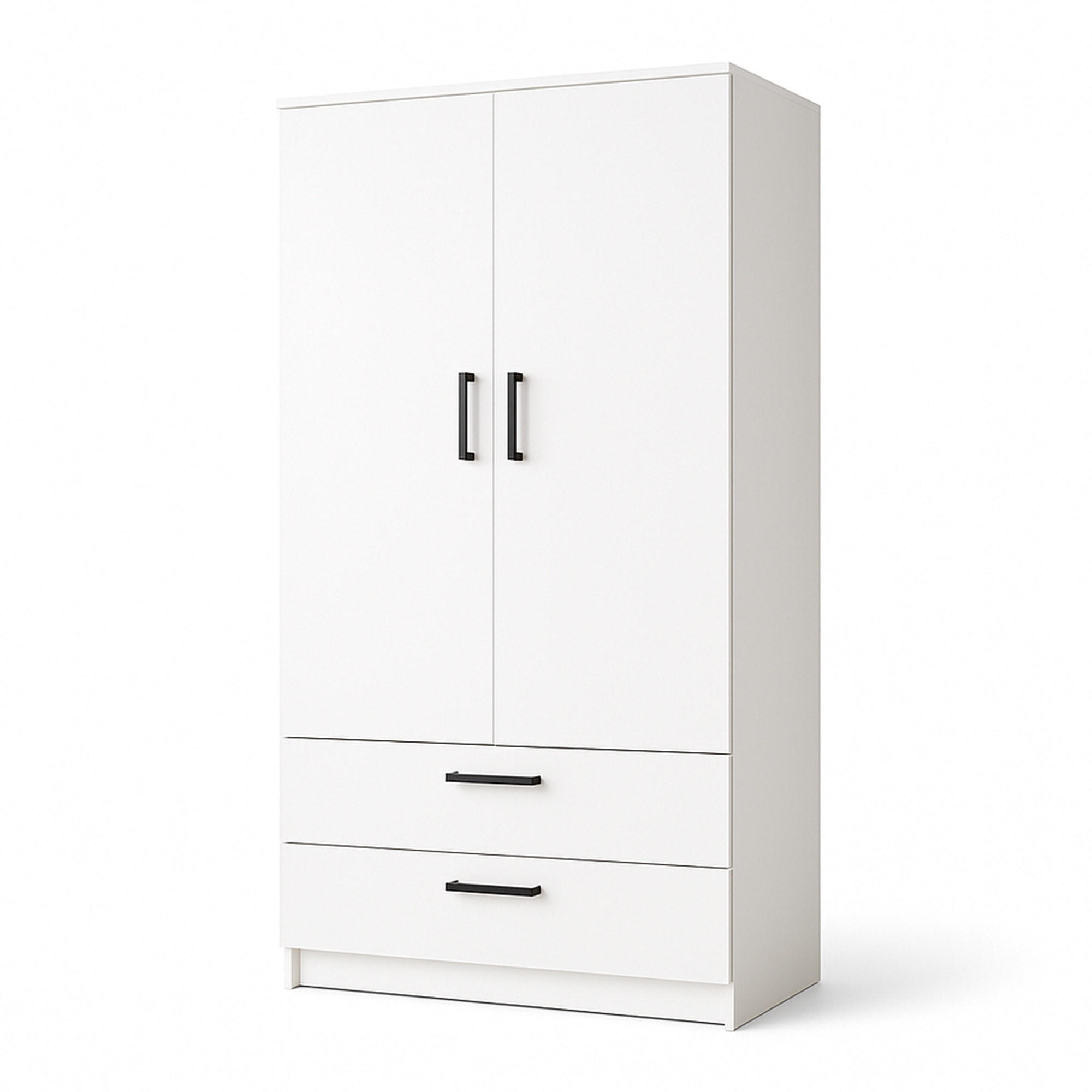 Masseno Drehtürenschrank Weiß 90x180x50 cm