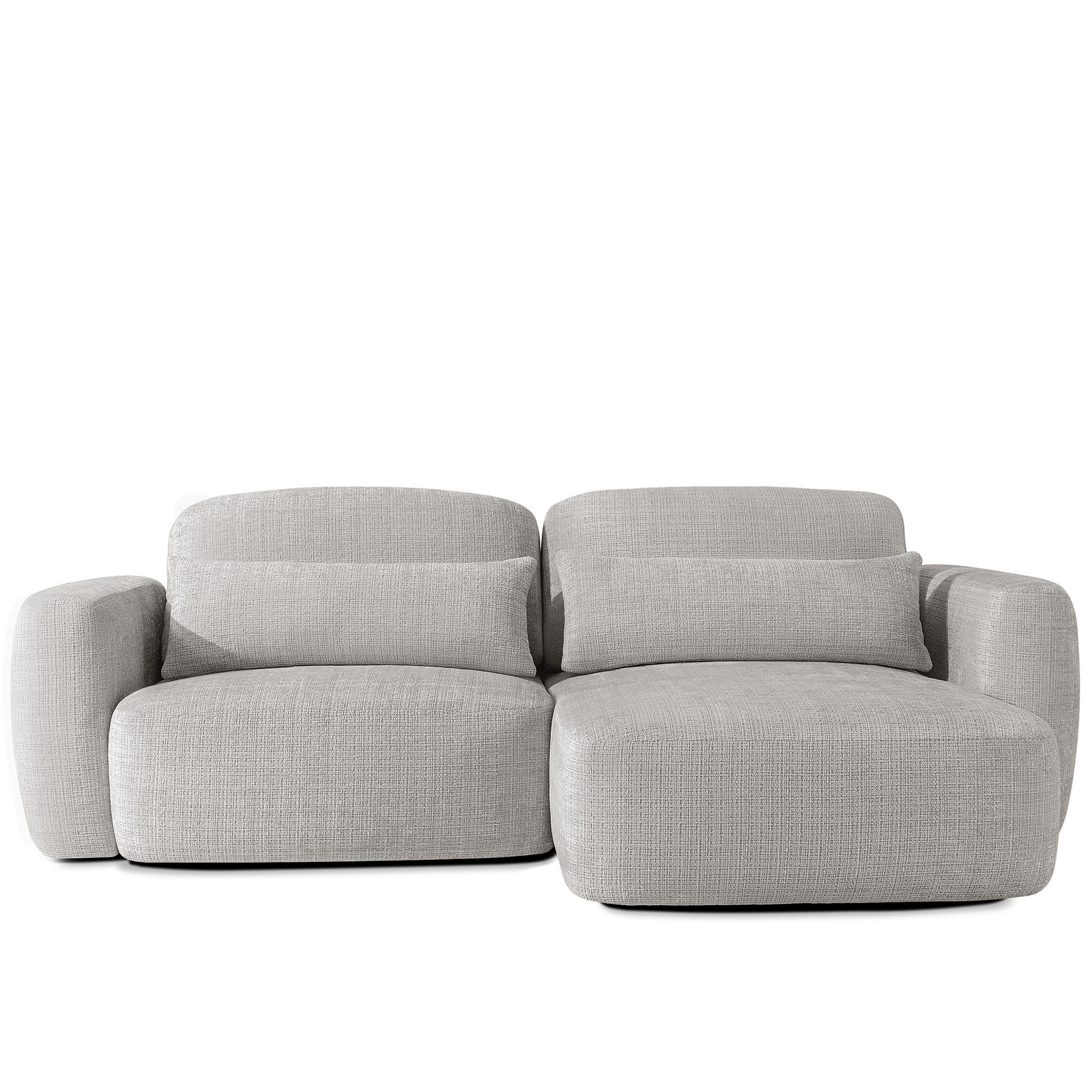 ECKSOFA rechts ELOSA - Hellgrau, Holz/Textil (245/165cm) - KONSIMO®