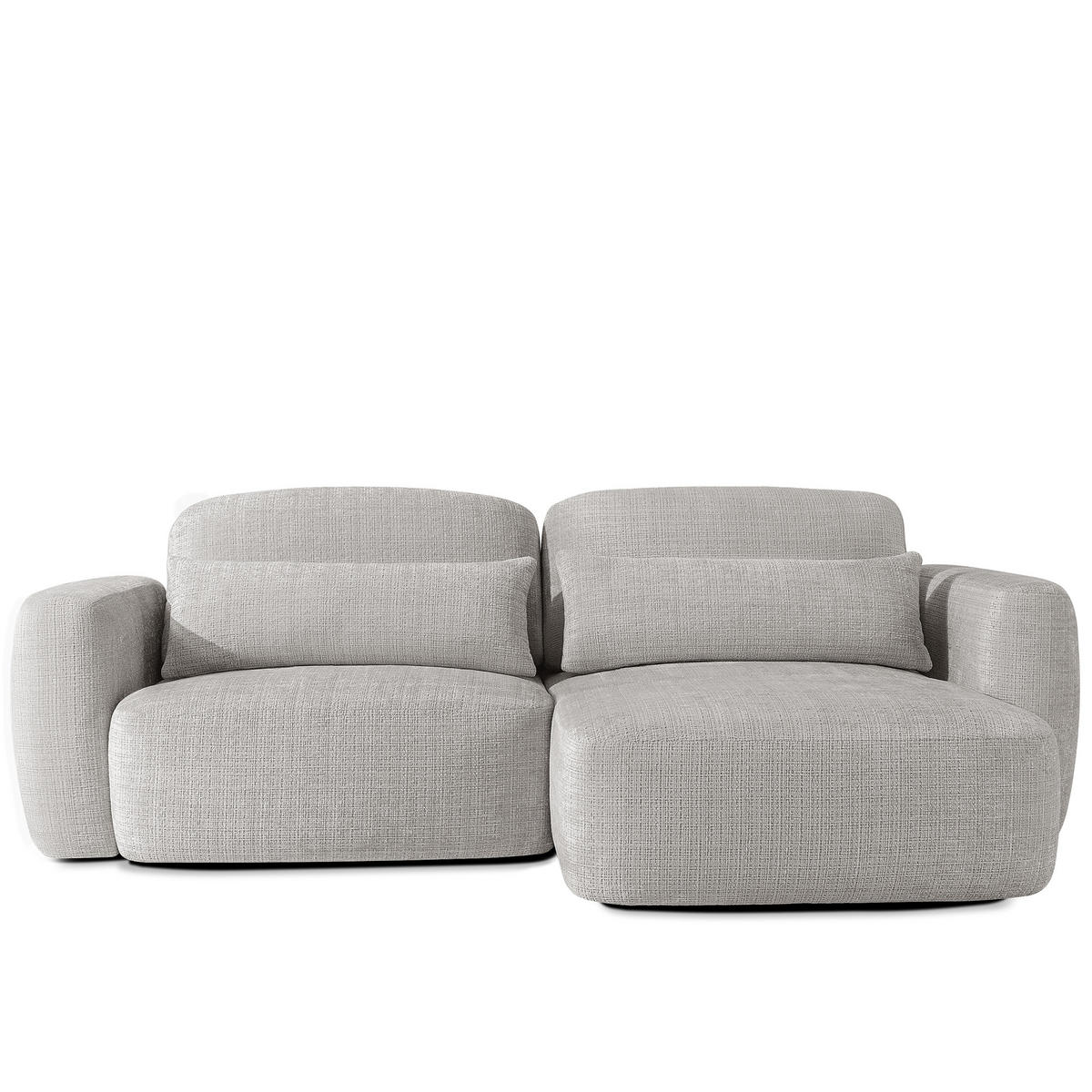 ECKSOFA rechts ELOSA - Hellgrau, Holz/Textil (245/165cm) - KONSIMO®