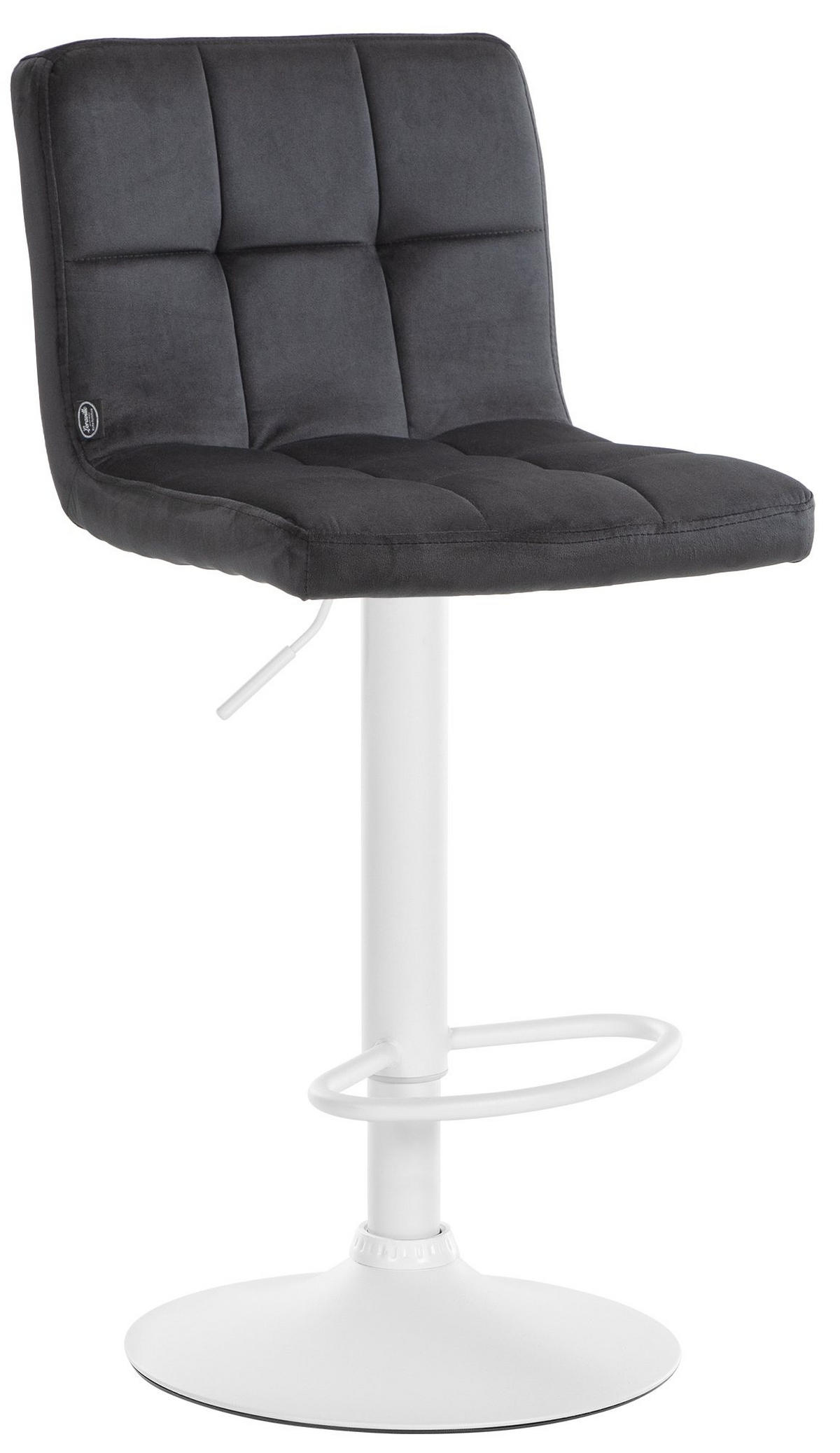 BARHOCKER Samt schwarz - Schwarz/Weiß, Textil/Metall (46/94/47cm) - CLP