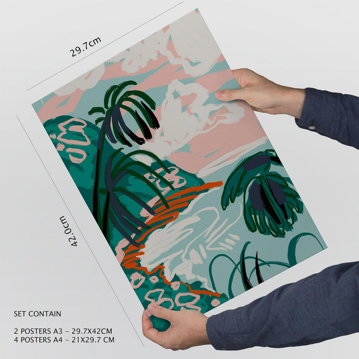 POSTER Set Mit 6 Seashores Frames 1 In Kulissen Abstracts Ästhetische Dekorative Gemälde Für Ihr Wohnzimmer, Schlafzimmer, Zuhause A3 & A4 Rahmenlos - Klar, Papier (29/3cm) - Nacnic