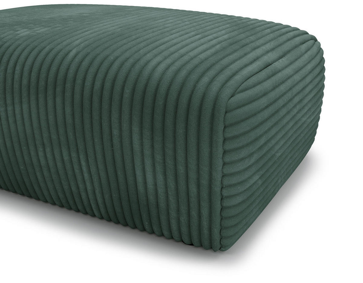 POLSTERHOCKER - Cord - Schwarz/Grün, Kunststoff/Textil (110/40/72cm) - home24